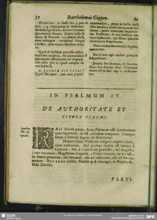 In Psalmum IV. Psalmus IV.
