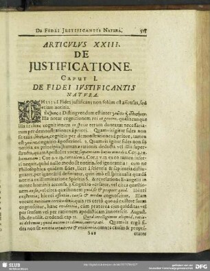 Articulus XXIII. De Iustificatione