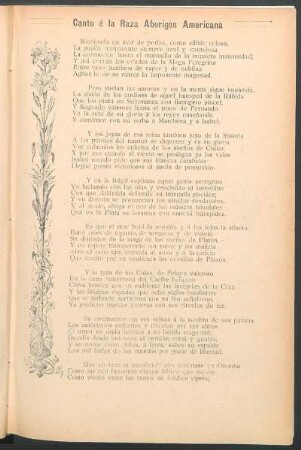 Canto á la raza aborigen americana