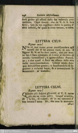 Lettera CXLVI. Signor mio!