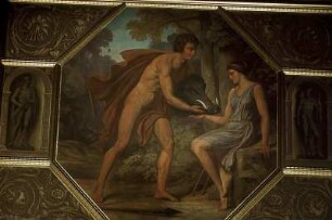 Meleager überreicht Atalante das Haupt des Calydonischen Ebers