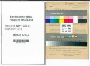 Entnazifizierung Arthur Bethel , geb. 17.03.1899 (Rangierer)