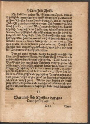 II. Warumb sich Christus hat ans Creutz hefften lassen.