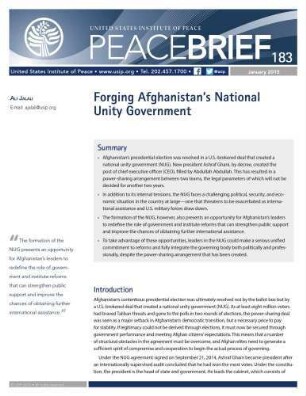Forging Afghanistan’s national unity government