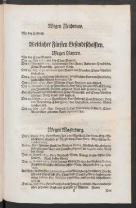 Weltlicher Fürsten Gesandtschafften