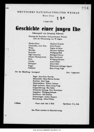 Geschichte einer jungen Ehe