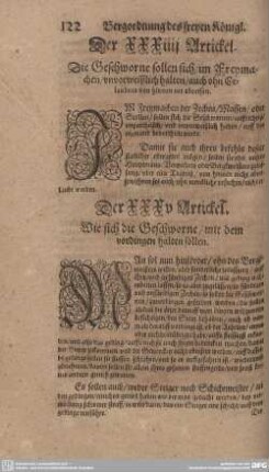 Der XXXIIII. Artickel. Die Geschworne sollen sich/ im Freymachen/ unvorweißlich halten/ auch ohn Erlaubnis von hinnen nit arbeisen.