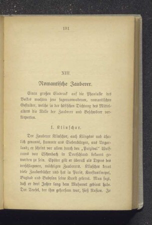 XIII. Romantische Zauberer