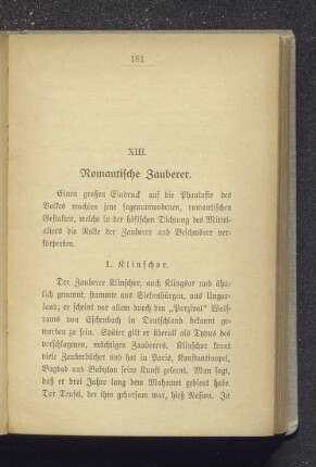 XIII. Romantische Zauberer