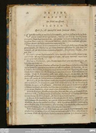 Sectio I. Quid sit, & quotuplici modo sumatur Fides.