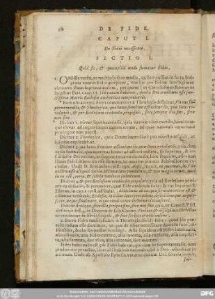Sectio I. Quid sit, & quotuplici modo sumatur Fides.