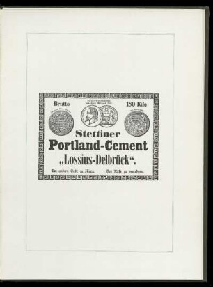 Stettiner Portland-Cement "Lossius-Delbrück"