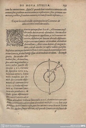 Caput secundum de quinque locis Cometae ab Astronomo considerandis.