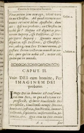 Caput. II. Unio Dei cum homine, Per Imaginem Dei probatur.