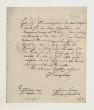 Brief von Franz Erwein von Schönborn an Joseph Heller