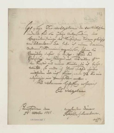 Brief von Franz Erwein von Schönborn an Joseph Heller