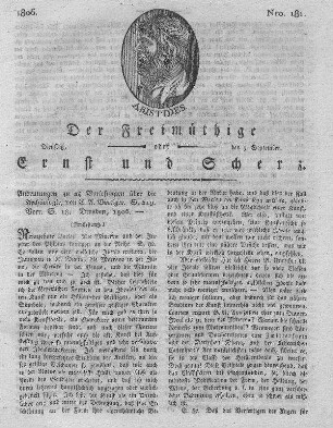 Nro. 181, Dienstag den 9. September 1806
