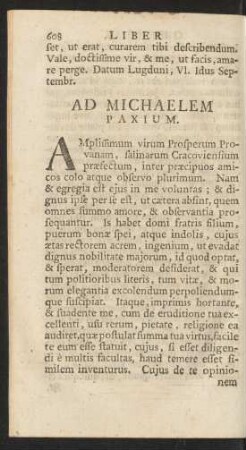 Ad Michaelem Paxium