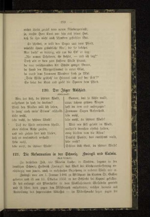 121. Die Reformation in der Schweiz. Zwingli und Calvin.