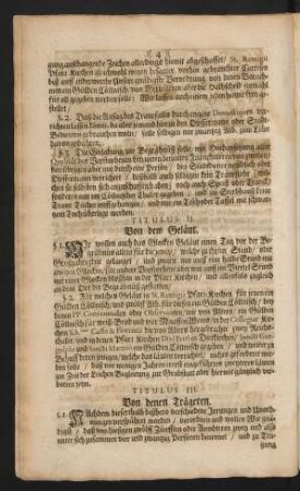 Titulus III. Von denen Trägeren.