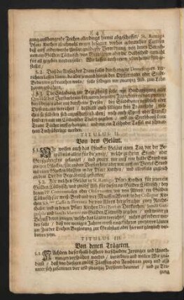 Titulus III. Von denen Trägeren.