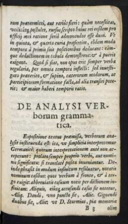 De Analysi Verborum grammatica.