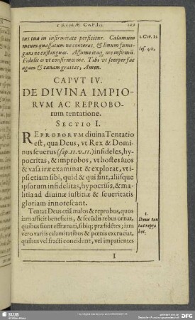 Caput IV. De Divina Impiorum Ac Reproborum tentatione