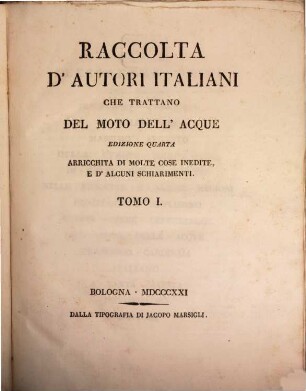 Della natura de'fiumi : trattato fisico matematico