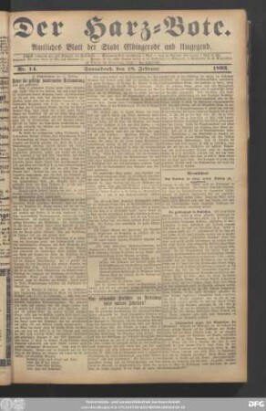 Der Harz-Bote : Elbingeröder Zeitung ; amtliches Blatt des Landratsamts Ilfeld für das vormalige Amt Elbingerode und für die Stadt Elbingerode