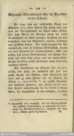 Allgemeine Betrachtungen über die Krankheiten der Schaafe