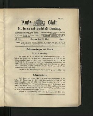 No. 81, 22. Mai 1904.
