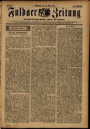 Zweite Ausgabe vom Mittwoch, den 26. Mai 1897.
