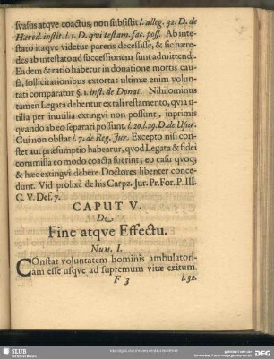 Caput V. De Fine atque Effectu