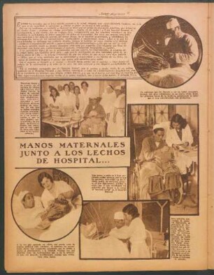 Manos meternales junto a los lechos de hospital...