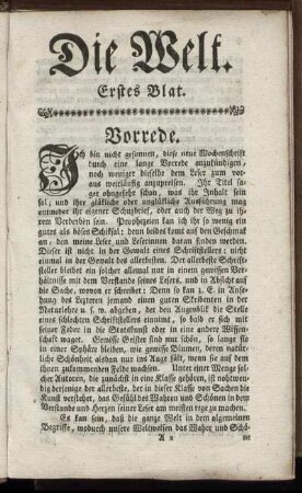 Erstes Blat.