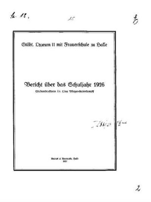 1926/27: Bericht ... - 1926/27