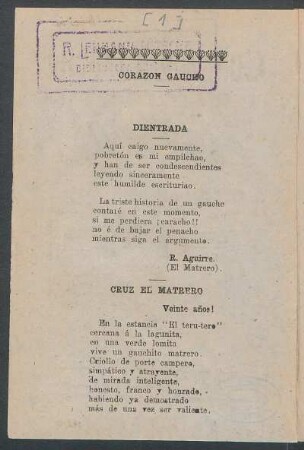 Cruz el matrero : Veinte años!