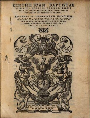 Oratio ad Seren. Venetiarum Principem Marcum Antonium Trivisanum pro ... Duce Ferrariae Venetiis publice habita XIV. Cal. Jul. 1553