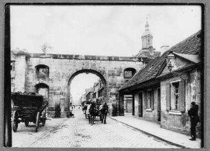 Ansbach : Ansbach, Stadttor mit Fuhrwerk