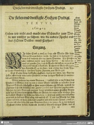 Die sieben und dreissigste Hochzeit-Predigt