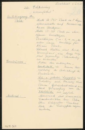 Boots- und Klubhaus Monatskonkurrenz November 1931: Erläuterungsbericht