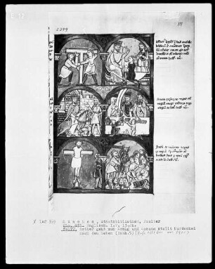 Psalterium mit Kalendarium — Bildseite mit der Geschichte von Esther, Folio 111recto