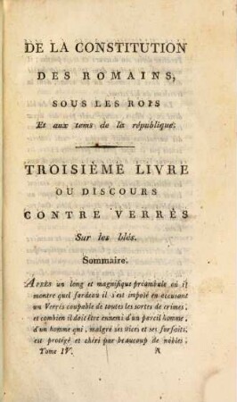 De La Constitution Des Romains Sous Les Rois Et Aux Tems De La République, 4