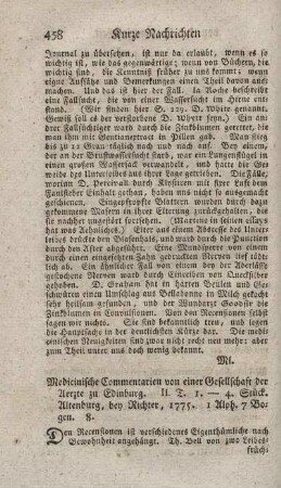 Medicinische Commentarien. Bd.2.,St.1-4.