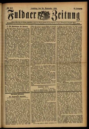 Ausgabe vom Samstag, den 24. September 1892.