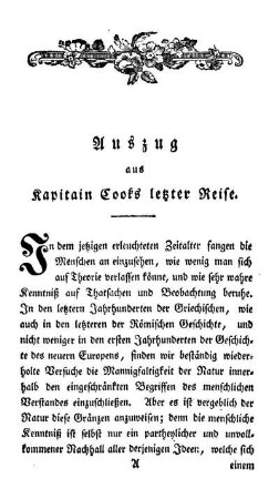 Auszug aus Kapitain Cooks letzte Reise