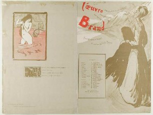 Theaterprogramm für „Brand“ von Henrik Ibsen, Théâtre de l'Œuvre, Année 1894-1895, Paris (mit Werbung für die Zeitschrift "Pan")