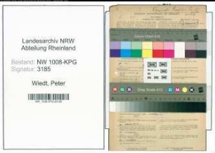 Entnazifizierung Peter Wiedt , geb. 16.01.1897 (Arbeiter)