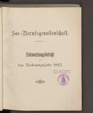 4.1891: Verwaltungsbericht : über d. Kalenderjahr ...