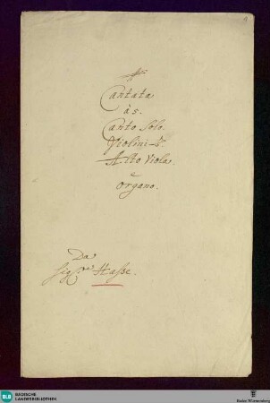 Siroe re di Persia. Excerpts. Arr - Don Mus.Ms. 632 : S, strings, org